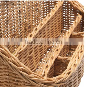 Chic Dividers Design Rattan Handcraft Office Storage Basket Pen Holder thumbnail-4