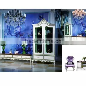 Bisini Luxury Antique Solid Wood Floor Cabinet, Living Room TV Cabinet thumbnail-2