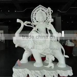 Small Marble Stone Buddha Riding Elephant Craft thumbnail-1