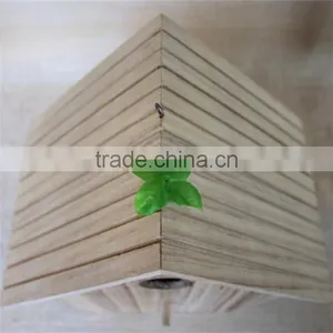 Paulownia Small Wooden Bird Houses Prefabricated Wood Houses Wood Bird House With Round Window thumbnail-4