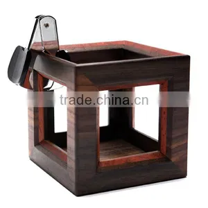 Office Desk Square Wooden Hollow Pen Holder, Stationery Storage Holder thumbnail-2