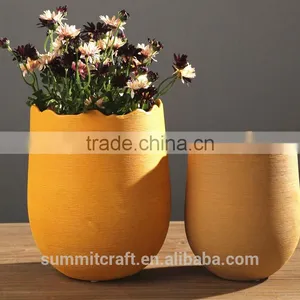 Modern Yellow Decorative Table Ware Pottery Vase thumbnail-1