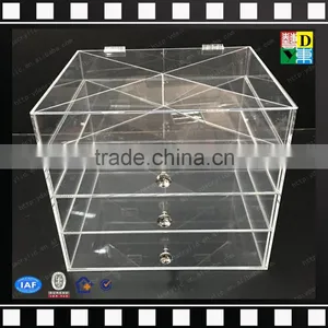 2016 Clear Acrylic Makeup Organizer Diamond Handle, Acrylic Makeup Drawer Box, Flip Cover Acrylic Cosmetic Storage Boxes thumbnail-6