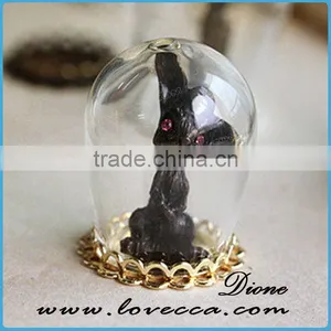 Hot Sale Micro Landscape Glass Cover With Wooden Base /dome Cover Decoration thumbnail-5