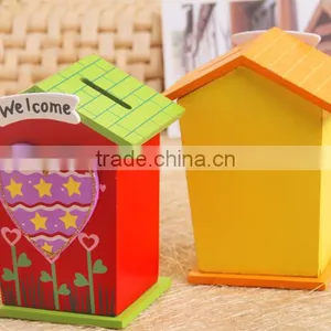 Kids Cartoon House Wooden Saving Box&money Box thumbnail-1