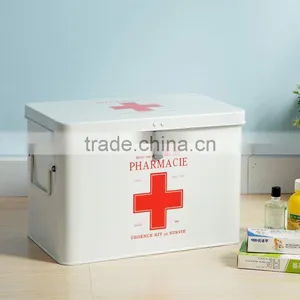 Multifunctional Rectangle Metal Medicine Storage Box Portable First Aid Cabinet thumbnail-1