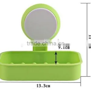 Vacuum Suction Cup Kitchen and Bathroom Plastic Single Layer Shelf/holder/soap Frame thumbnail-3