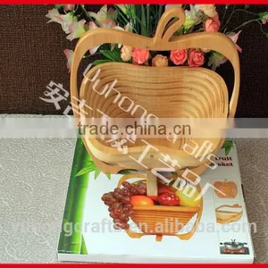 Apple Shape Chinese Bambooo Crafts Fruit Basket thumbnail-5