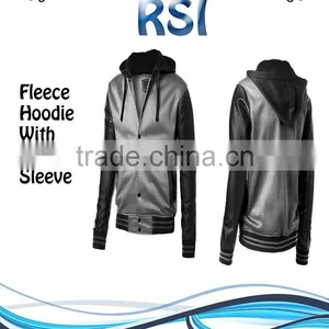 EMBROIDERY AND PRINTING WOMEN'S FLEECE HOODIE thumbnail-3
