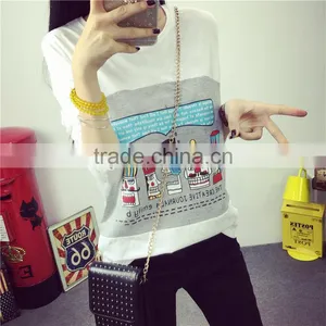 OEM China Wholesale Lady Tops Brand Fashion T-shirt for Women thumbnail-2