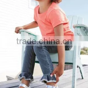 2017 Hot Sales Children Girls O-neck Short Sleeve T-shirt Pure Color thumbnail-6