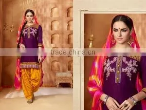Patiala Readymade Cotton Embroidery Suits thumbnail-1