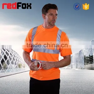 Net Fabric Reflective Safety T-shirt for Worker Bike Safety Red T-shirts Polo Safety Custom T-shirt thumbnail-1
