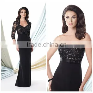 Black Lace Long Sleeve Evening New Model Women Dress thumbnail-1