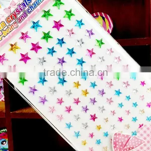 Custom Multi Mix Color Five Star Shape Self Adhesive Diy Gem Rhinestone Acrylic Sticker thumbnail-1