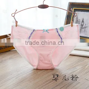 Girls Candy Color Bowknot Pure Cotton Briefs Panty Sexy Lace Women Cute Briefs Underwear thumbnail-2
