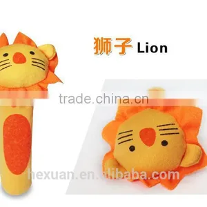 Soft Baby Kid Toy Ring Bell BB Baby Plush Rattle Squeaker Early Educational Doll Rod 0M+ Cute Cartoon Animal Musical Plush Toy thumbnail-5