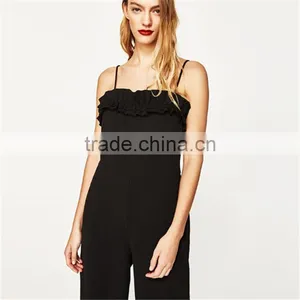 2017 Latest Fashion Custom Design Cropped Ruffled Evening Jumpsuit thumbnail-4