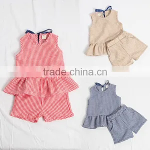 Wholesale Summer Cotton Printing Girls Kids t Shirt and Shorts thumbnail-1
