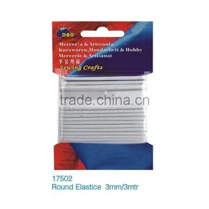 D&D Elastic Strap High Quality Low Price Round Elastic Cord 3mm*3m(NO17502) thumbnail-1
