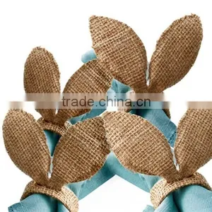 New 6 Rustic Burlap Bows Wedding Fall Christmas Napkin Favor Tags/Napkin Rings thumbnail-1