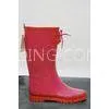 Dirty-resistant Women Red Rubber Half Rain Boots For Working thumbnail-1