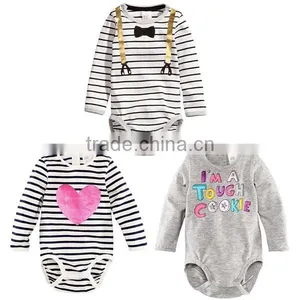 2016 Stripes Loving Heart Triangle Baby Romper thumbnail-1