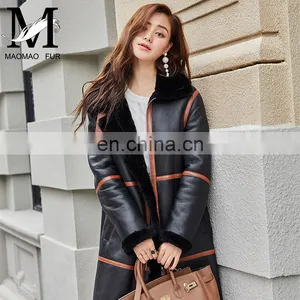 2017 Hot Selling Elegant Fashion Design Sheep Skin Leather Jacket thumbnail-5