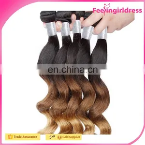 Factory Price Body Wave Human Hair Three Tone 100% Human Hair Weft Curly 6A thumbnail-1