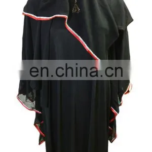 Dubai Burkha Designs 2017 / Arabic Islamic Wear Abaya 2017 / Plain Strip Abhaya Burqa (dubai Abaya 2017) thumbnail-2