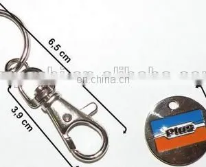 Custom Shopping Cart Coin Keychain 1Euro Coin Keychain Trolley Coin Key Ring thumbnail-1