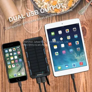 Portable Solar Panel Charger 12000mah Waterproof Solar Power Bank for Hiking thumbnail-1