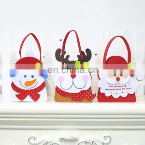 Cute Snowman Santa Claus Trick Or Treat Halloween Felt Candy Tote Bag thumbnail-4