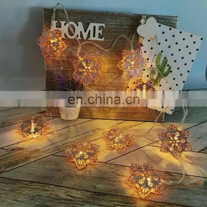 Battery Operated LED Metal Flower Shape String Light Decorative Fairy Light For Valentine Wedding Party Decoration thumbnail-1