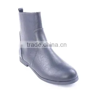 Factory Promotion Wholesale Patchwork Women Flat Ankle Boots With Side Zipper thumbnail-3