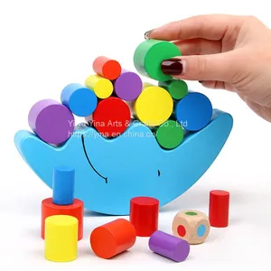 Wooden Cartoon Moon Balance Toy Balancing Game Set Stacking Cylinder Blocks Educational Toys For Kids thumbnail-4
