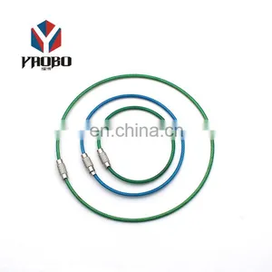 Qualities Product Tag With Screw Stainless Steel Keychain Cable Thin Wire Key Ring thumbnail-5