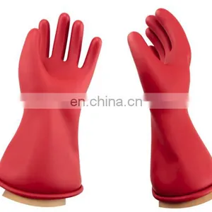 1 KV Long Low Voltage Class 0 Electric Worker Safety Hand Protection Latex Rubber Insulating Gloves thumbnail-3