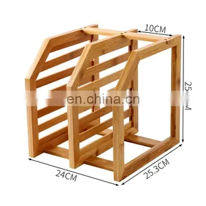 Bamboo Storage Racks High Quality Minimalist Multifunction Bamboo Dish Storage Holder thumbnail-5