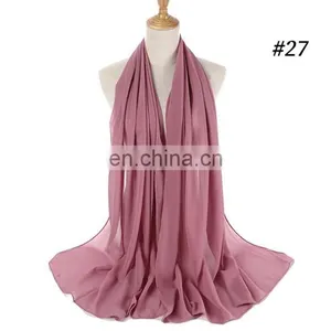Wholesale Plain Georgette Foulard Hijab Muslim thumbnail-5