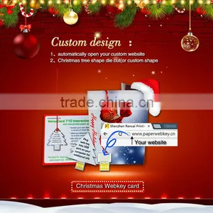 2014 New China Products for Sale Best Christmas Gift Paper Greeting Webkey Card thumbnail-1