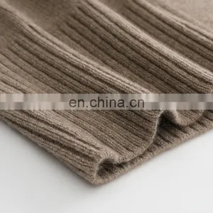 Women's 100% Cashmere Long Casual Knitwear Plus Size Cardigan Fashionable Solid Pattern Winter Sweater With Front Logo thumbnail-5