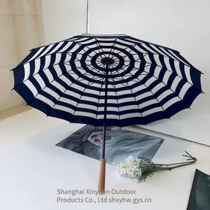 Straight Rod Umbrellas, Bent Handle Umbrellas With 16 Ribs, Customizable Advertising Gift Umbrellas, Multi - Ribbed Umbrellas for Both Sunny and Rainy Days, Commercial Sunshades thumbnail-5