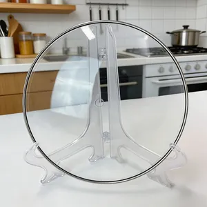 C Type Reliable Tempered Glass Pot Lid Heat Stable Shatter Resistant With Comfortable Handle for Home and Professional Kitchens thumbnail-1