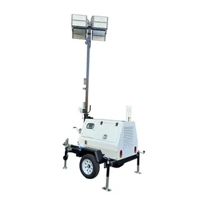 Factory Direct Trailer Mounted Diesel Mobile Lighting Tower Hydraulic Telescopic Light Tower For Construction Site thumbnail-2