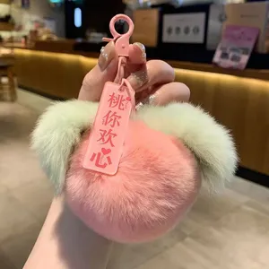 Kawaii Peach Persimmon Bag Charm thumbnail-2