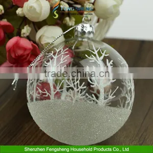 Christmas Clear Glass Baubles Etched Sparkling Vintage Decorations thumbnail-5