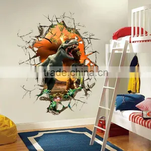 3d Dinosaur Wall Stickers Decals for Kids Rooms Art for Baby Nursery Room Home Decoration Kids Cartoon Poster Christmas Gift thumbnail-1