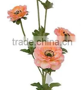 97cmH Artificial Flower Spray, Windflower With 4 Flowers and 1Bud thumbnail-1