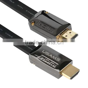 USAMS SJ503 High-Definition Multimedia Interface Cable For Family Cinema/Speaker/PS3 2M Metal Nylon Weave Connection Flat Cable thumbnail-4